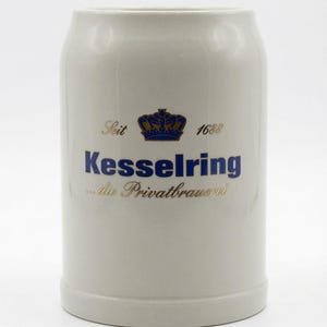 Kesselring Stein, Beige Glazed Mug | Ceramic | 0.5L, German Beerware, Privatbrauerei, Collectible