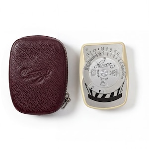 Vintage Metrawatt Horvex 2 Photographic Exposure Meter, Made in Germany, Leather Case, 1950s Camera