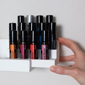 Ätherische Öle Treppenlager für 13 dōTERRA Roll-Ons 10ml | passend für Ikea Mosslanda | 3D Druck Organizer aus PLA | Milky White