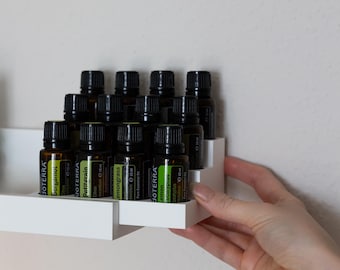 Ätherische Öle Treppenregal für Ikea MOSSLANDA | Einsatz für 12 dōTERRA 15 ml Öle | 3D Druck Öl Organizer aus PLA | Milky White