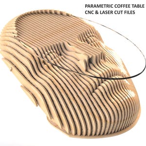 Sculptural Parametric Coffee Table CNC Files | Laser Cut Design (Digital Download)