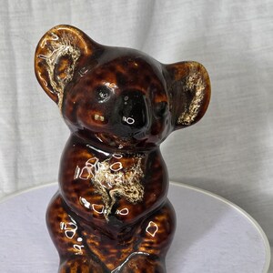 Vintage Fosters Cornwall Teddy Bear Money Box 1960s Ceramic Bear Bank Brown Glaze Retro British Pottery Collectible