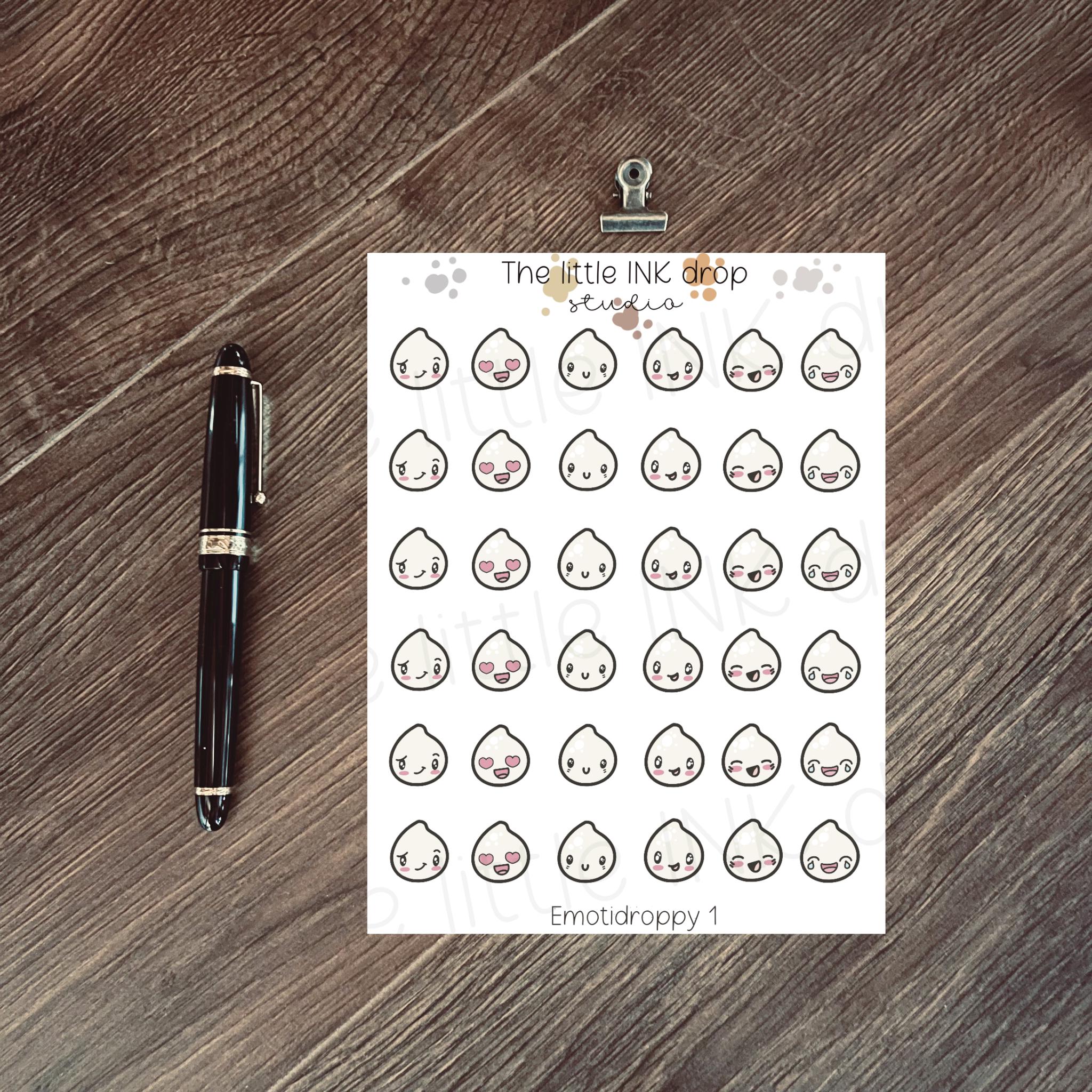 Emotidroppy Mini Stickers – Kawaii Emotion Icons for Planners (vol. 1 ...