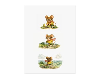 Arte de pared con un ratón corriendo / Póster "Más millas y menos crisis" / Impresión motivacional para fitness / Regalo para corredores / Decoración de gimnasio
