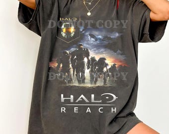 Comfort Colors Halo Reach 2010 Poster Print Vintage Y2K 00s Video Game Promo T-Shirt