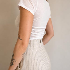 100% Tencel White Ruched Tee image 3