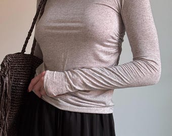 Maglia a maniche lunghe in misto angora