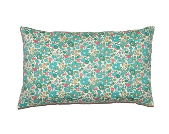 Turquoise Floral Betsy Liberty of London Print Throw Pillow Cover 20"x30"