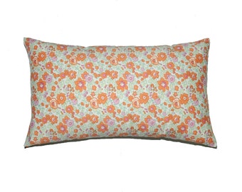 Light Orange Floral Betsy Liberty of London Print Throw Pillow Cover Cushion Cover 12"x20" - More Sizes Avalaible