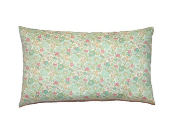 Light Turquoise Floral Betsy Liberty of London Print Throw Pillow Cover 12"x20" - More Sizes and Colors Avalaible