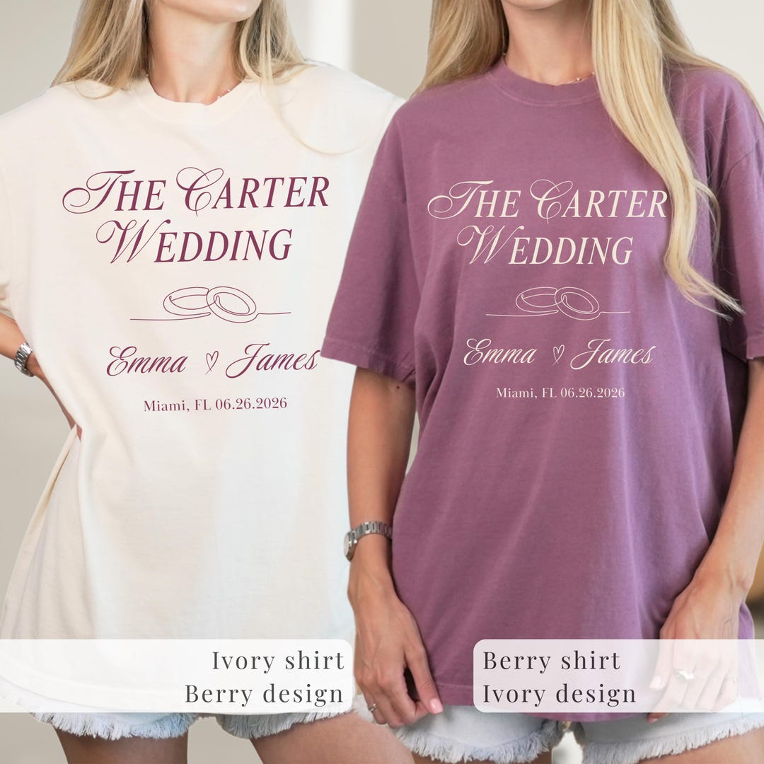 Wedding Merch Examples Custom Wedding Toss Shirt, Personalized Bridal Party Tee, Matching ...