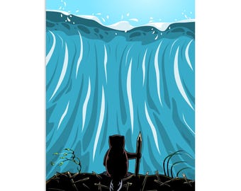 Beaver Versus Tsunami - Matte Poster