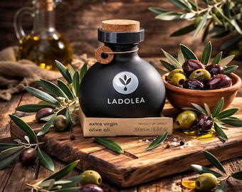 Megaritiki-variëteit Griekse extra vierge olijfolie 200 ml biokeramiek - "Ladolea"