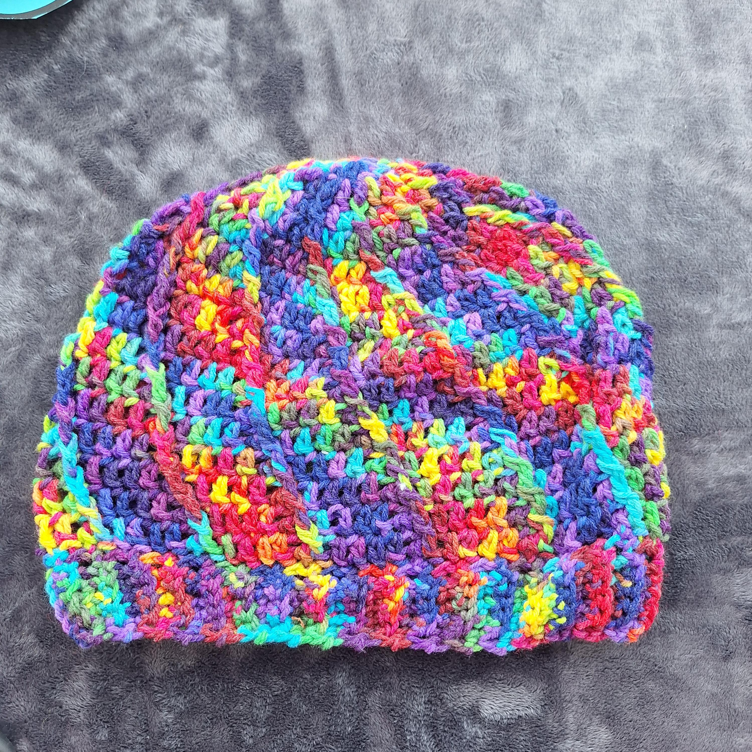 Handmade crochet rainbow acrylic & alpaca beanie beanie completed for an order ???? #pastel  main image 4