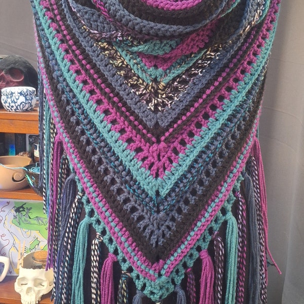 Adult Wild Oleander Hooded Scarf Winter Shawl