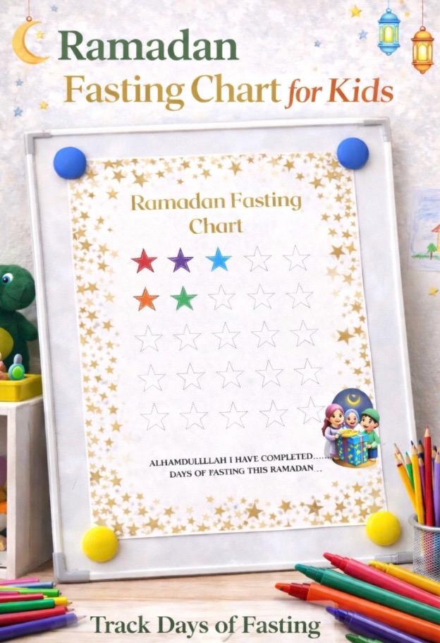 Kids Ramadan Fasting Tracker | 30 Day Star Chart (digital Download) - Etsy