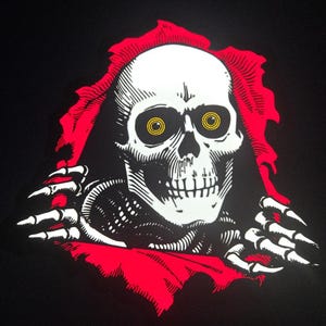 POWELL BONES スカルデザイン バナー ヴィンテージ1984年製 古着 パウエル ペラルタ POWELL PERALTA BONES ドクロ柄 スカル柄