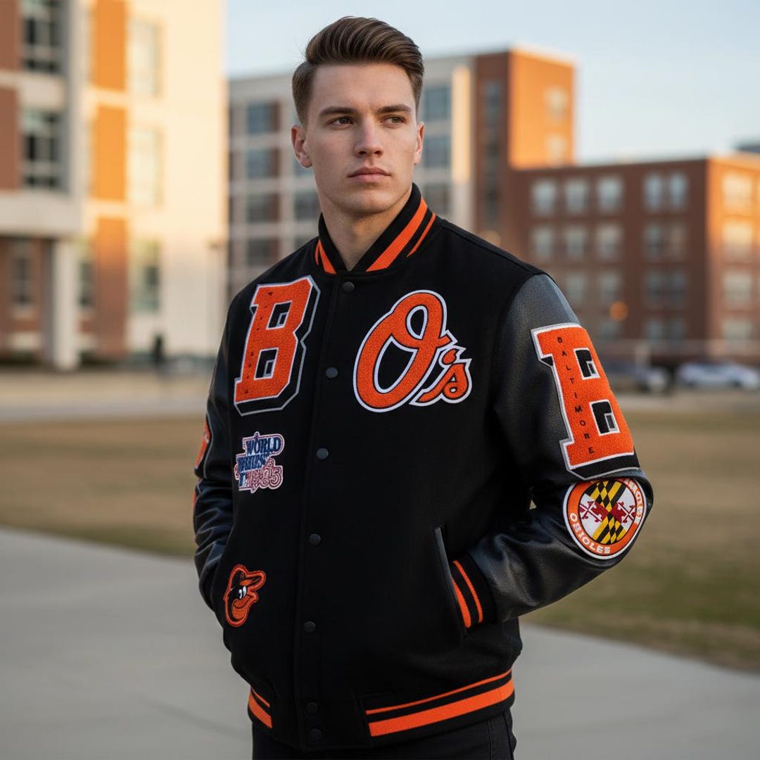 Custom Embroidered Wool & Leather Varsity Jacket – Personalized ...