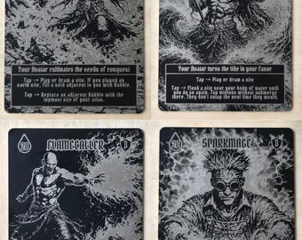 Beta Starter Avatars | Set of 4 | Geomance | Waveshaper | Flamecaller | Sparkmage | Metal Avatar Cards | Sorcery: Contested Realm