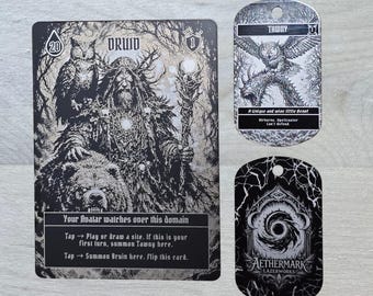 Druid w/ Tawny and BruinTokens | Metal Avatar Card | Sorcery: Contested Realm | Includes Errata'd Card Text