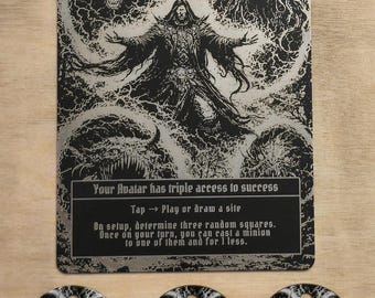 Harbinger w/ Ability Markers | Metal Avatar Card | Metal Ability Markers | Sorcery: Contested Realm