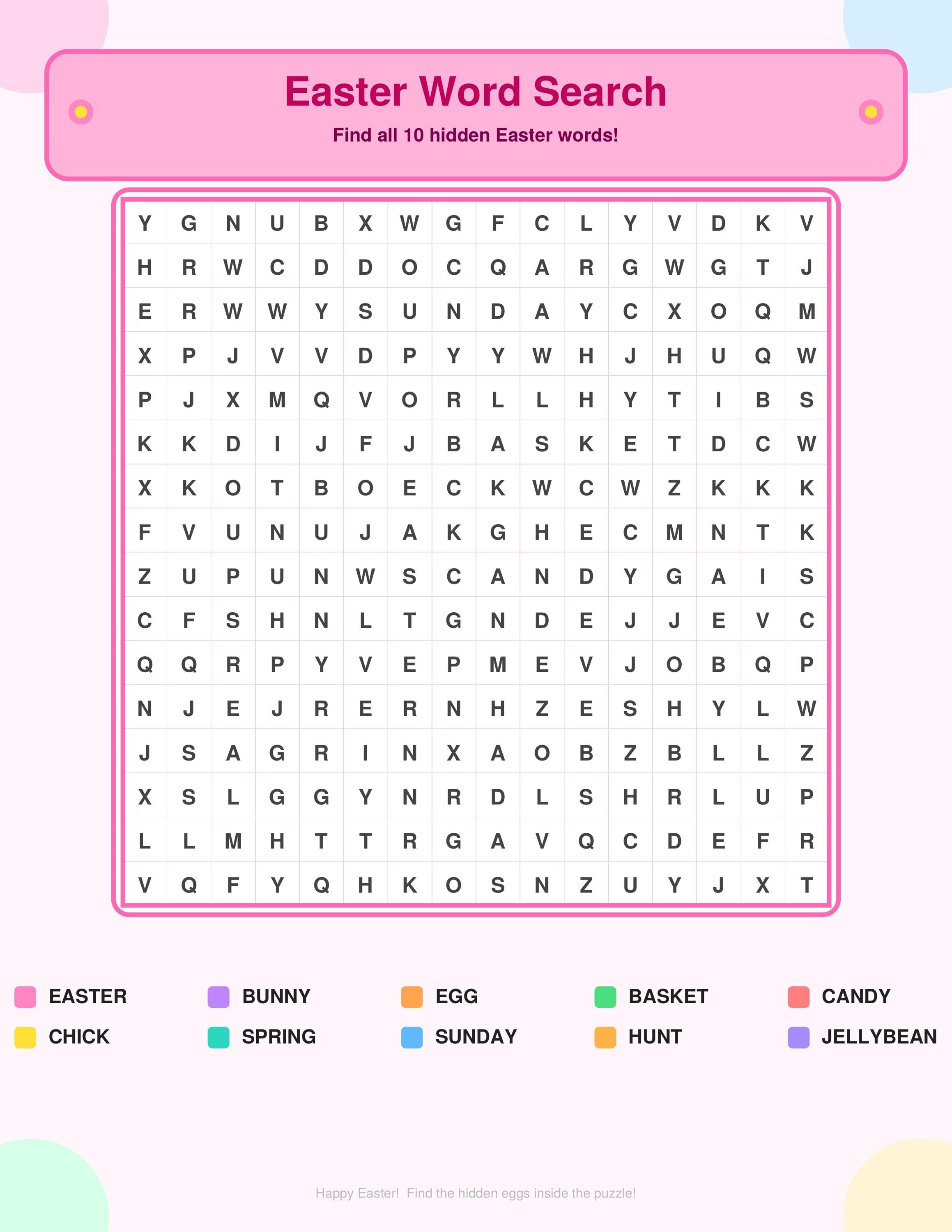 Easter Word Search Printable | Kids Easter Activity Sheet | Instant ...