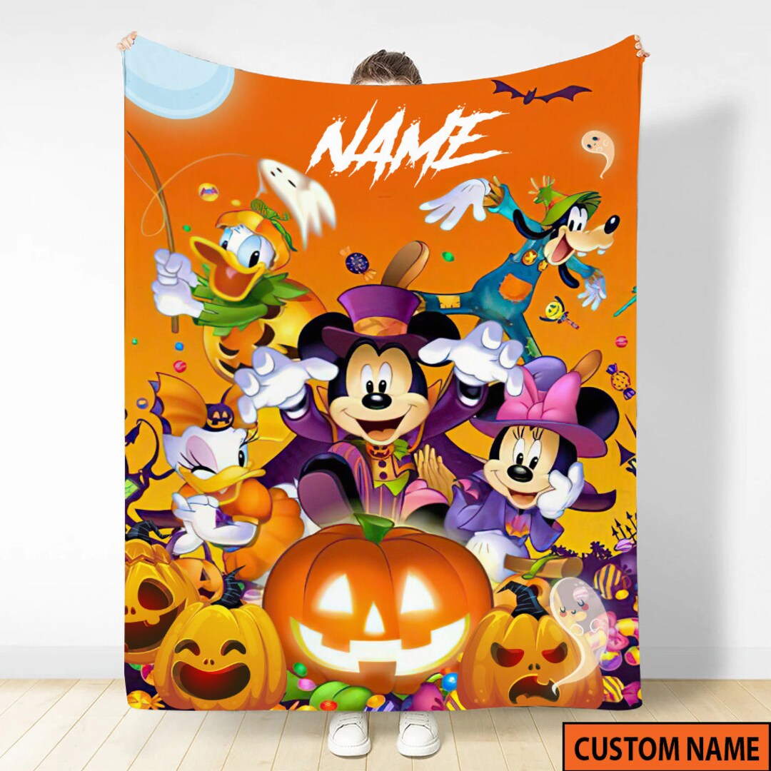 Mickeys and Friends Halloween Blanket Custom Name Etsy