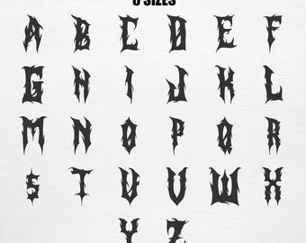 Gothic Alphabet Embroidery Designs – 26 Letters, 6 Sizes (Digital Download)