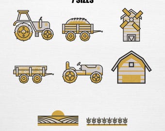Ensemble de broderie de la vie à la ferme - motif de broderie lot de grange (téléchargement instantané)
