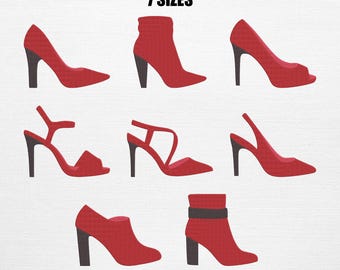 Ladies Shoes Bundle Embroidery Designs | Fashion Heels, Boots (Digital Download)