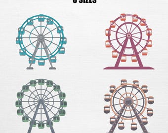 Ferris Wheel Embroidery Bundle - Giant Wheel Pattern (4 Designs 6 Sizes)