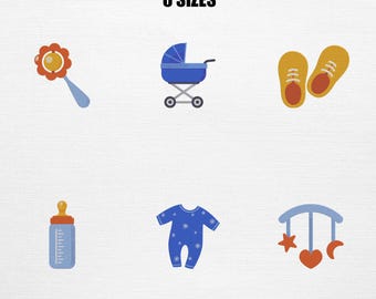 Baby Boy Embroidery Designs | Newborn Bundle Pattern (6 Sizes) (Digital Download)