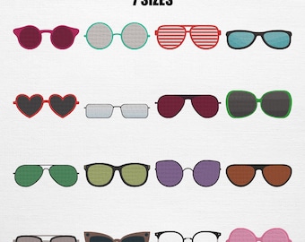 Sunglasses Embroidery Set - Fashion Machine Embroidery (16 Designs 7 Sizes)