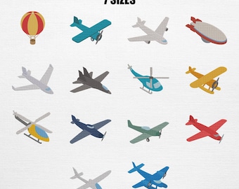 Airplane Bundle Embroidery - Aeroplane Embroidery Set -(Instant Download)