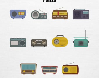Radio Embroidery Set ,  Antique Bundle Embroidery Design (Instant Download)
