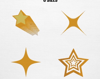 Star Embroidery Designs | 4 Patterns, 6 Sizes (Digital Download)