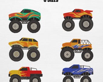 Monster Truck Embroidery Bundle | 6 Patterns (Digital Download)