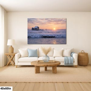 Shack Marsh Winter Landscape, Great South Bay Coastal Art Print 40x60”