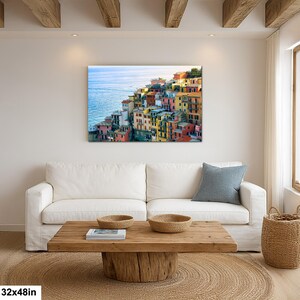 Cinque Terre Cliffside Village Wall Art | Colorful Italian Coastal Town Photographic Print | Liguria Seaside 32x48”