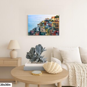 Cinque Terre Cliffside Village Wall Art | Colorful Italian Coastal Town Photographic Print | Liguria Seaside 20x30”
