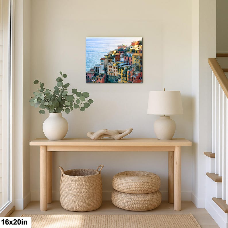 Cinque Terre Cliffside Village Wall Art | Colorful Italian Coastal Town Photographic Print | Liguria Seaside image 2