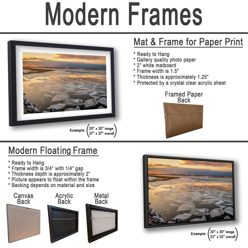 Long Island Sound Sunset Print, Winter Ice Photography image 14