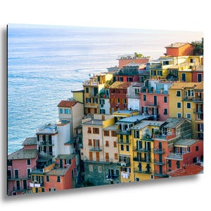 Cinque Terre Cliffside Village Wall Art | Colorful Italian Coastal Town Photographic Print | Liguria Seaside image 1