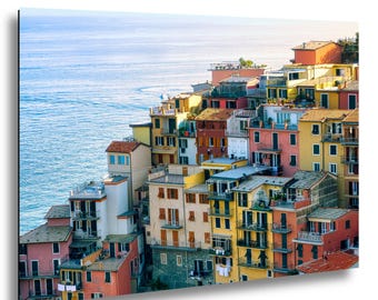 Cinque Terre Cliffside Village Wall Art | Colorful Italian Coastal Town Photographic Print | Liguria Seaside