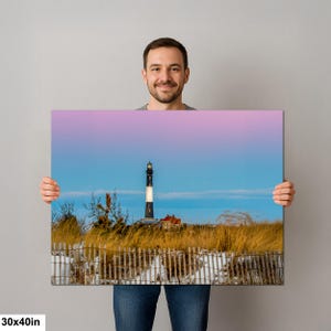 Venusgordel, Fire Island-vuurtorenprint, aardeschaduw, landschapskunst kuststrand afbeelding 8
