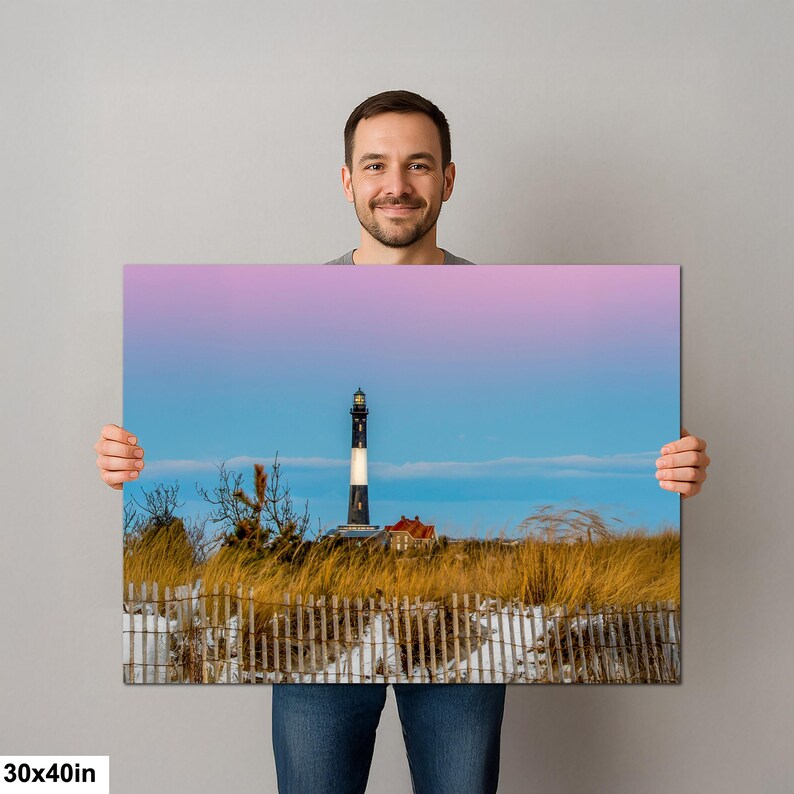Venusgordel, Fire Island-vuurtorenprint, aardeschaduw, landschapskunst kuststrand afbeelding 8
