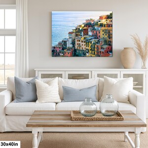 Cinque Terre Cliffside Village Wall Art | Colorful Italian Coastal Town Photographic Print | Liguria Seaside 30x40”
