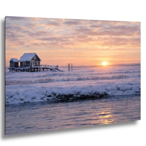 Shack Marsh Winter Landscape, Great South Bay Coastal Art Print image 1