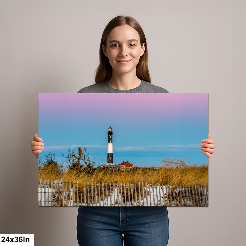 Venusgordel, Fire Island-vuurtorenprint, aardeschaduw, landschapskunst kuststrand afbeelding 6
