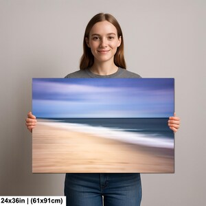 Ethereal Horizon, Calm Ocean Waves on a Sandy Beach Photo Print | Abstract Art, image 6